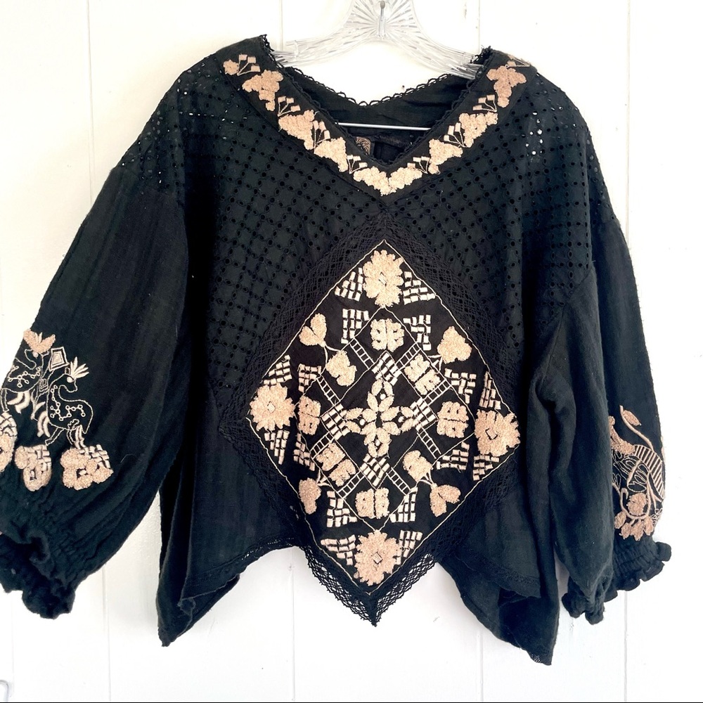 Free people New Romantics gypsy festival blouse shirt top